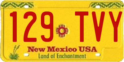 NM license plate 129TVY