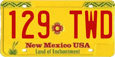 NM license plate 129TWD