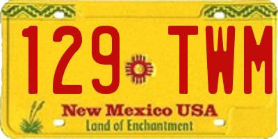 NM license plate 129TWM