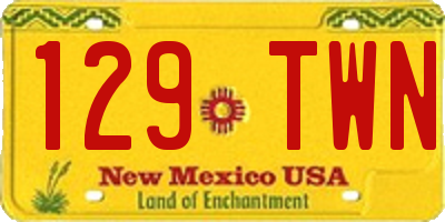 NM license plate 129TWN