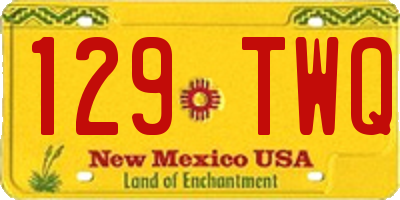 NM license plate 129TWQ