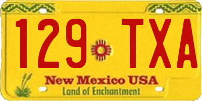 NM license plate 129TXA