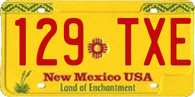NM license plate 129TXE