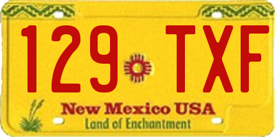 NM license plate 129TXF