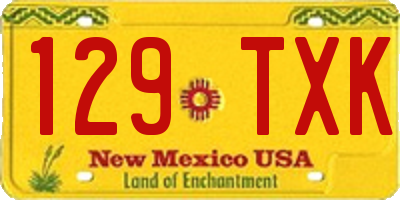 NM license plate 129TXK