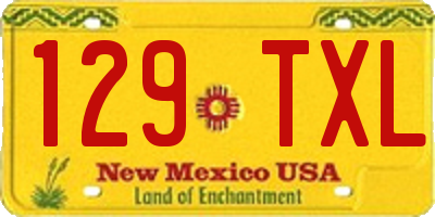 NM license plate 129TXL