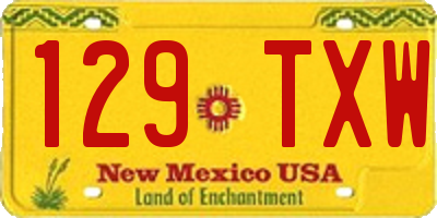 NM license plate 129TXW