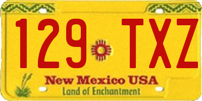 NM license plate 129TXZ