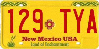 NM license plate 129TYA