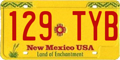 NM license plate 129TYB