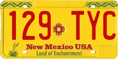 NM license plate 129TYC