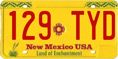 NM license plate 129TYD