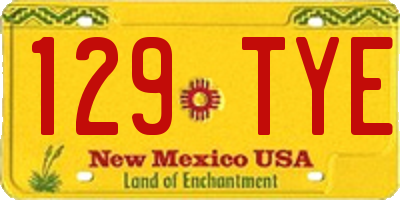 NM license plate 129TYE