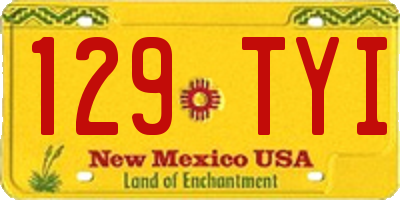 NM license plate 129TYI