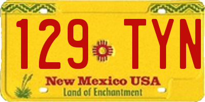 NM license plate 129TYN