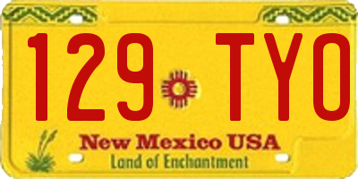 NM license plate 129TYO