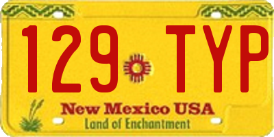 NM license plate 129TYP