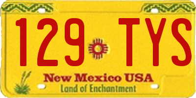 NM license plate 129TYS