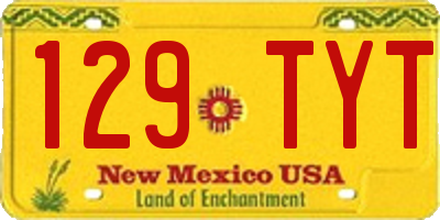 NM license plate 129TYT
