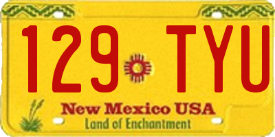 NM license plate 129TYU