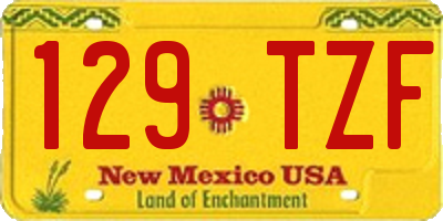 NM license plate 129TZF