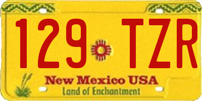 NM license plate 129TZR