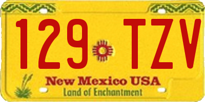 NM license plate 129TZV