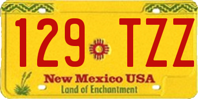 NM license plate 129TZZ