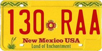 NM license plate 130RAA