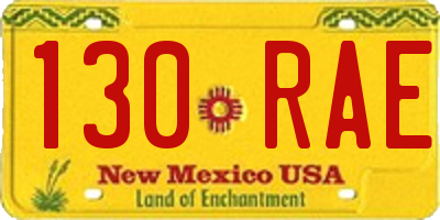 NM license plate 130RAE