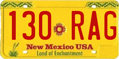 NM license plate 130RAG