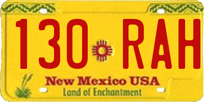 NM license plate 130RAH