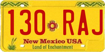 NM license plate 130RAJ