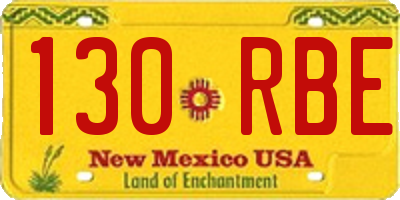 NM license plate 130RBE
