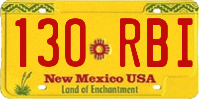 NM license plate 130RBI