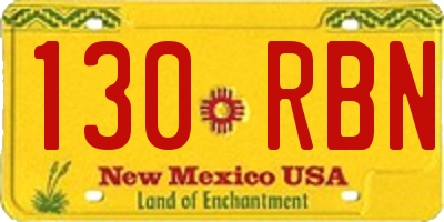 NM license plate 130RBN