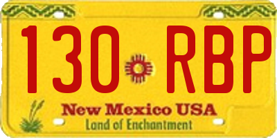 NM license plate 130RBP