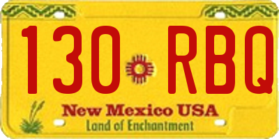 NM license plate 130RBQ