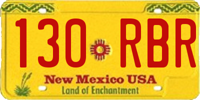 NM license plate 130RBR