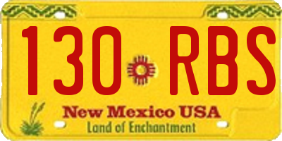 NM license plate 130RBS