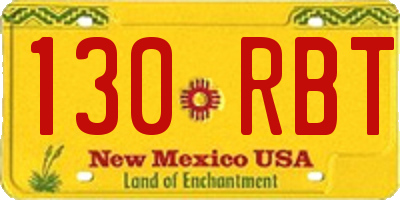NM license plate 130RBT