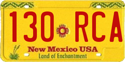 NM license plate 130RCA