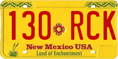 NM license plate 130RCK