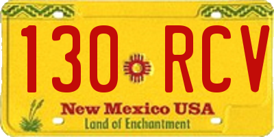 NM license plate 130RCV