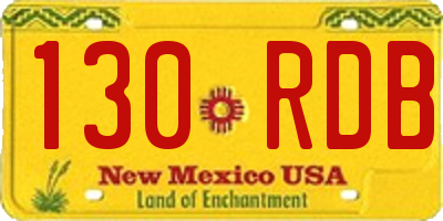 NM license plate 130RDB