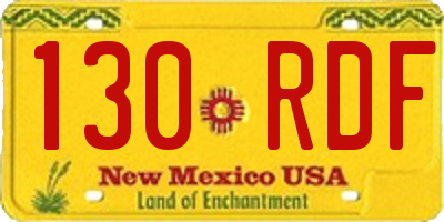 NM license plate 130RDF