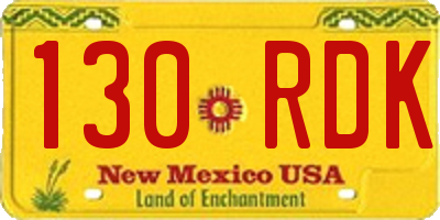 NM license plate 130RDK