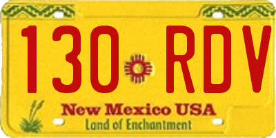NM license plate 130RDV