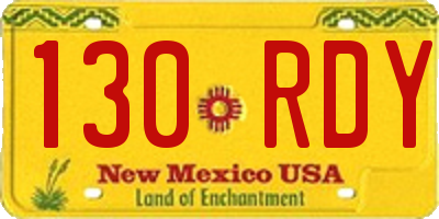 NM license plate 130RDY
