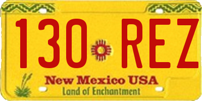 NM license plate 130REZ